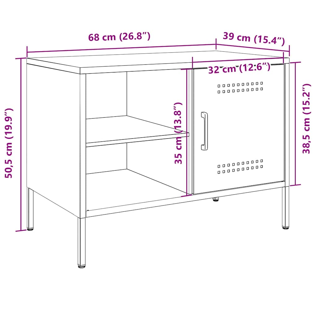 TV ormarići 2 kom ružičasti 68 x 39 x 50,5 cm čelični