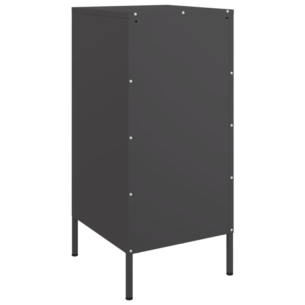 Komode 2 kom crna 36 x 39 x 79 cm od hladno valjanog čelika