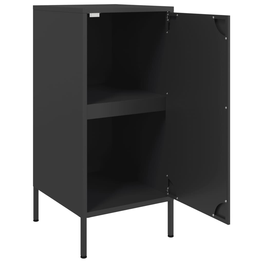 Komode 2 kom crna 36 x 39 x 79 cm od hladno valjanog čelika