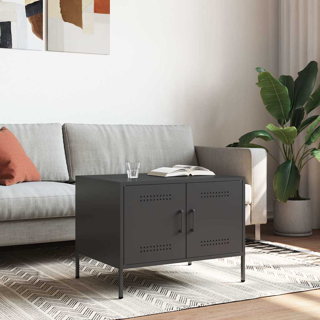 Stolić za kavu crni 68 x 50 x 50,5 cm od čelika