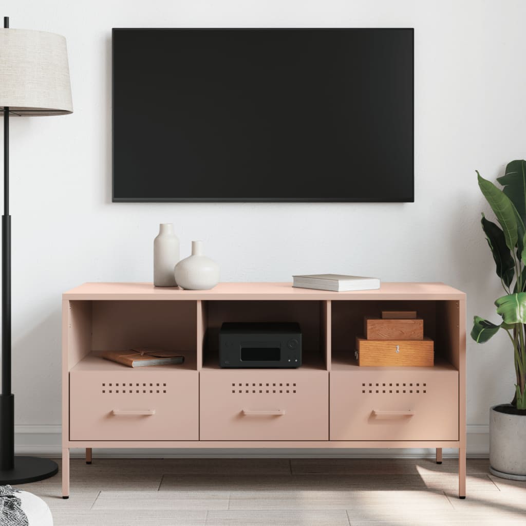 TV ormarić ružičasti 100,5 x 39 x 50,5 cm čelični