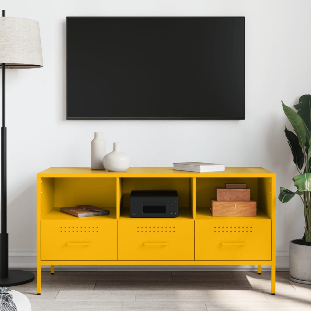 TV ormarić boja senfa 100,5 x 39 x 50,5 cm čelični
