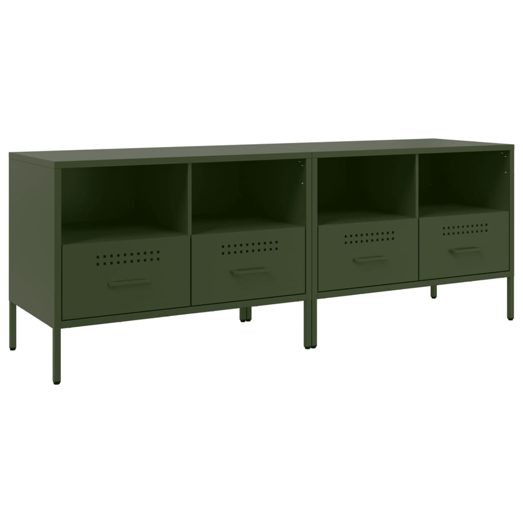 TV ormarići 2 kom maslinastozeleni 68 x 39 x 50,5 cm čelični