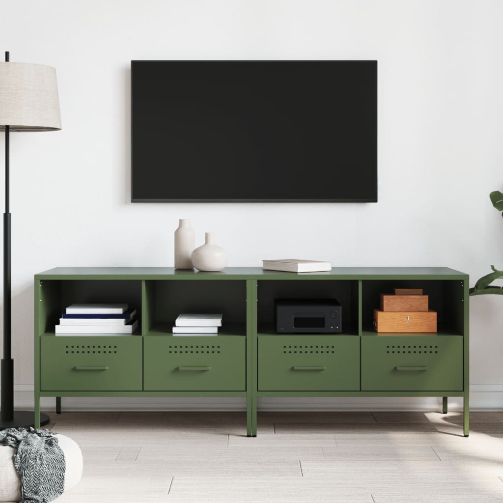 TV ormarići 2 kom maslinastozeleni 68 x 39 x 50,5 cm čelični