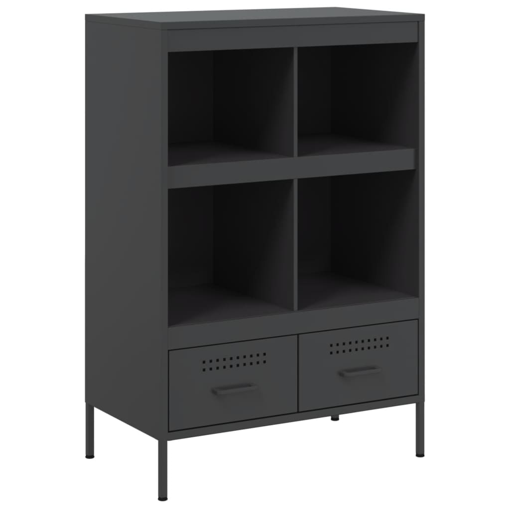 Visoka komoda crna 68 x 39 x 101,5 cm od čelika