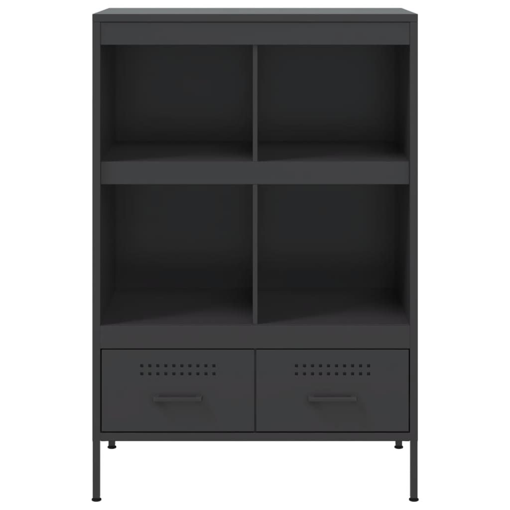 Visoka komoda crna 68 x 39 x 101,5 cm od čelika