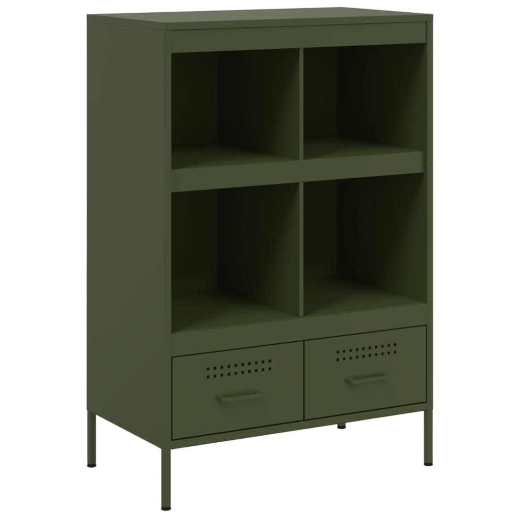 Visoka komoda maslinastozeleni 68x39x101,5 cm od čelika