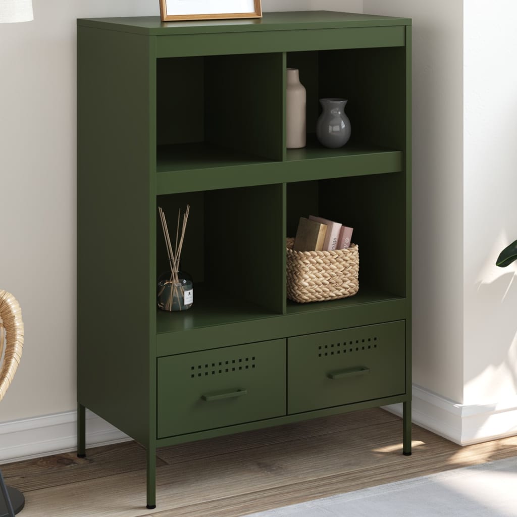 Visoka komoda maslinastozeleni 68x39x101,5 cm od čelika