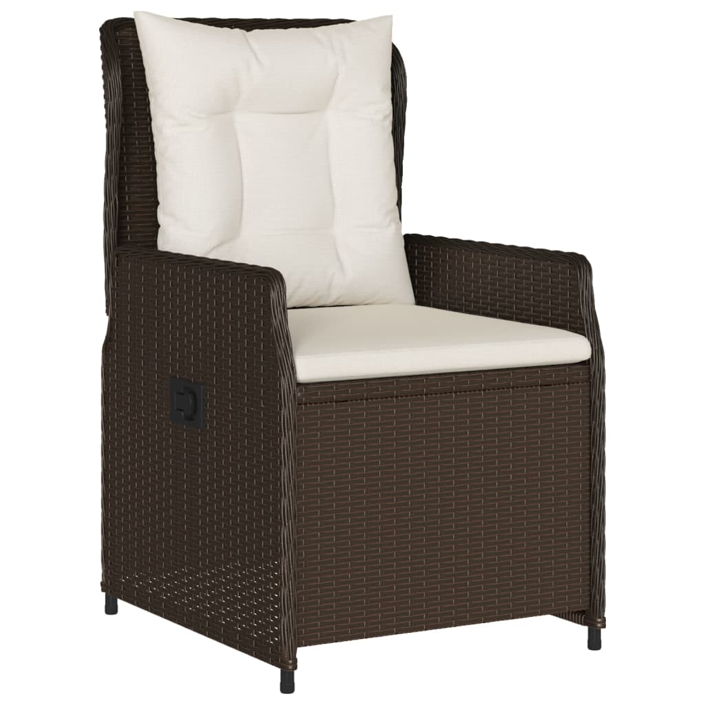 9-dijelni vrtni blagovaonski set s jastucima poliratan smeđi