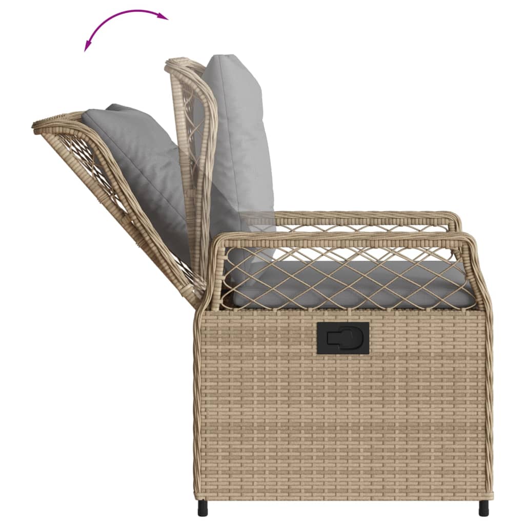 7-dijelni vrtni blagovaonski set od poliratana s jastucima bež 160 x 80 x 74 cm