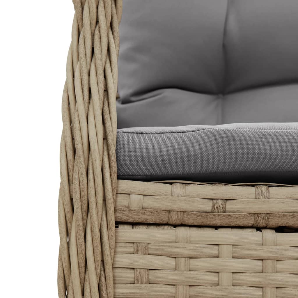 7-dijelni vrtni blagovaonski set od poliratana s jastucima bež 160 x 80 x 74 cm