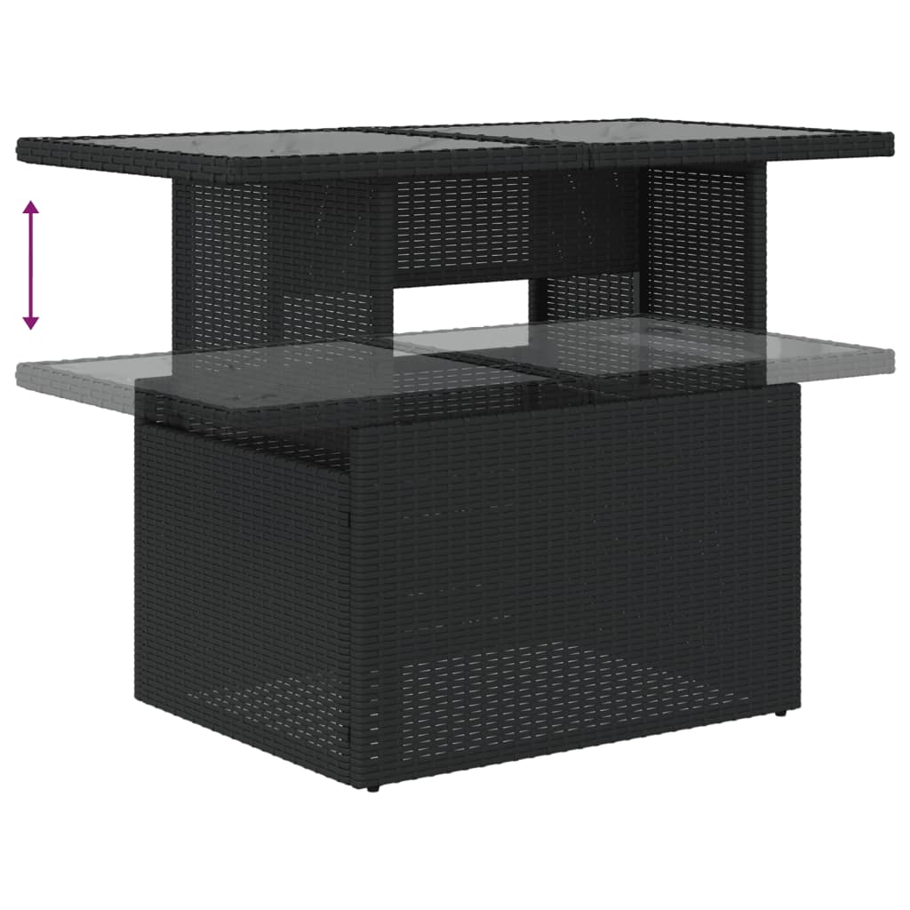 8-dijelni set vrtnih sofa od poliratana s jastucima crni Crna 100 x 55 x 73 cm