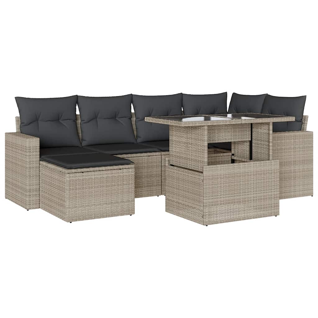 7-dijelni set vrtnih sofa svjetlosivi od poliratana