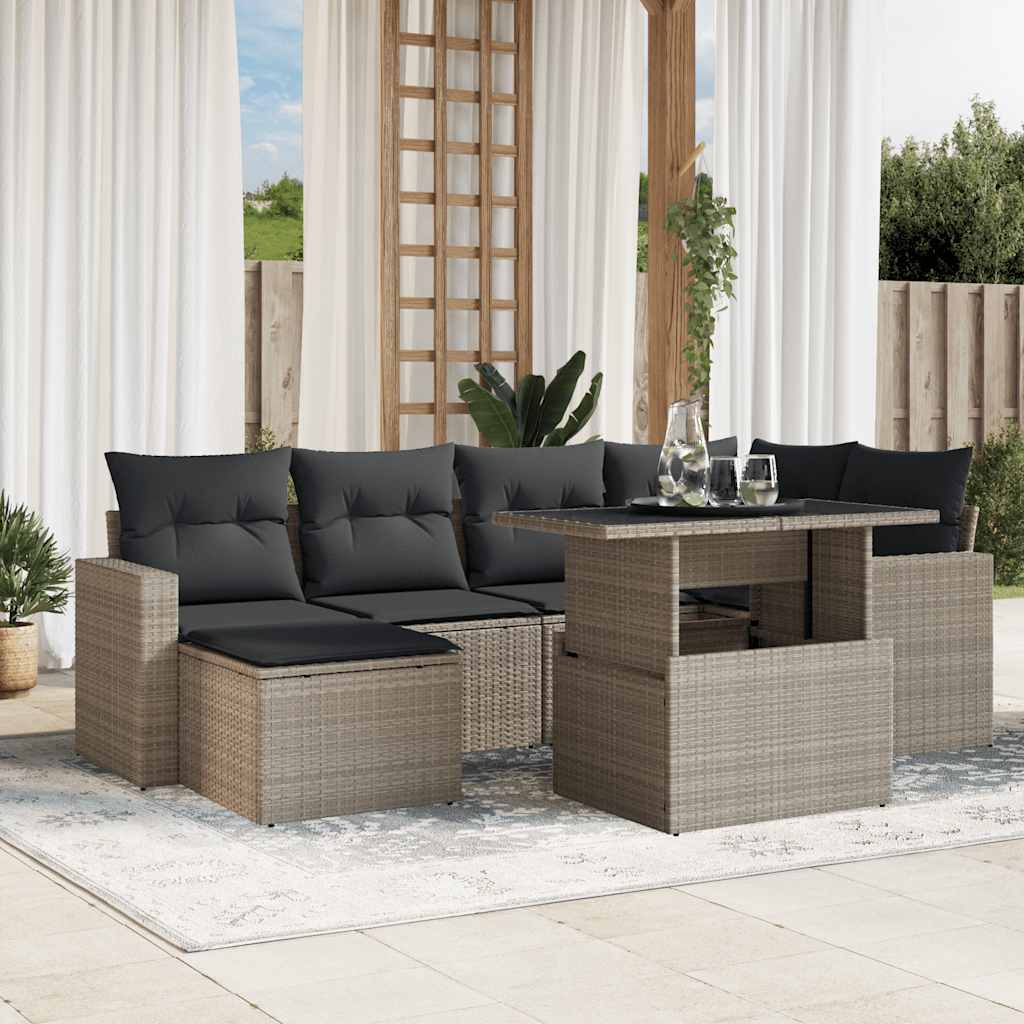 7-dijelni set vrtnih sofa svjetlosivi od poliratana