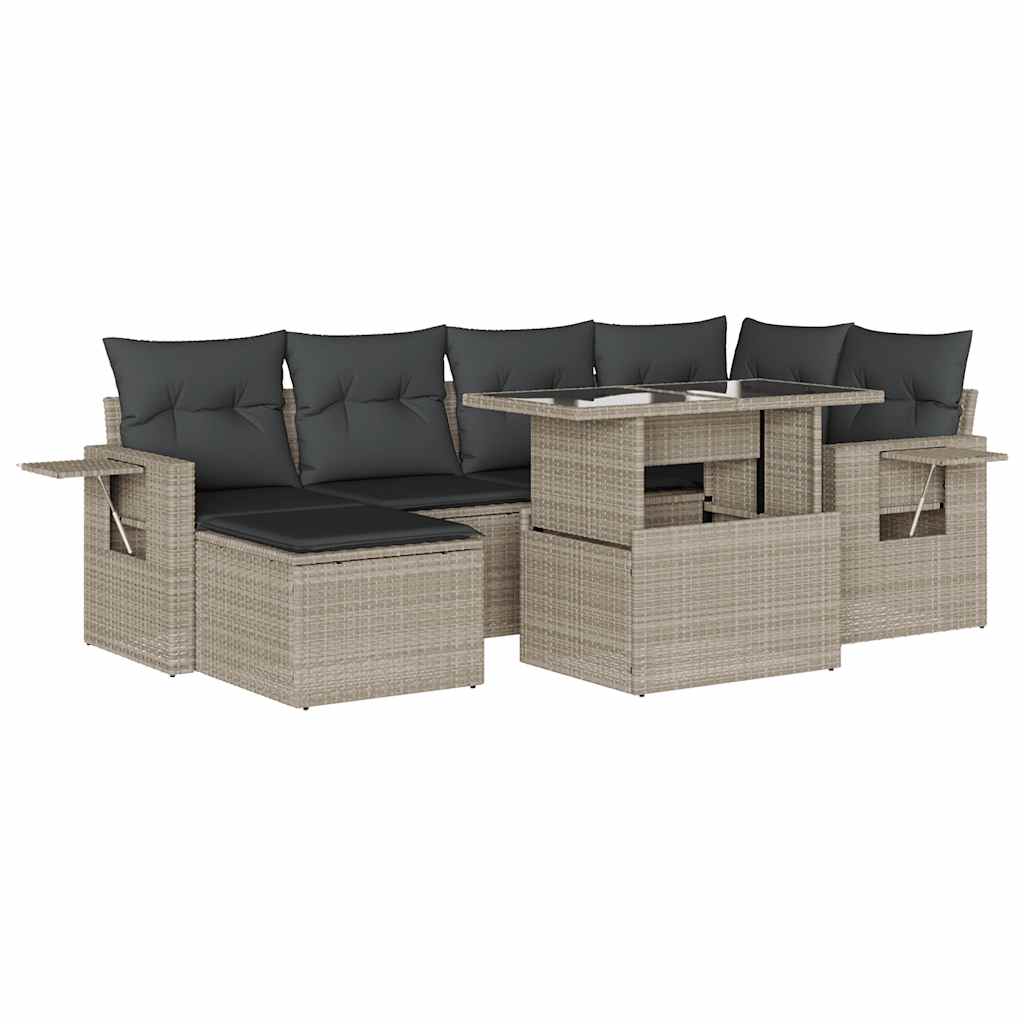 7-dijelni set vrtnih sofa svjetlosivi od poliratana