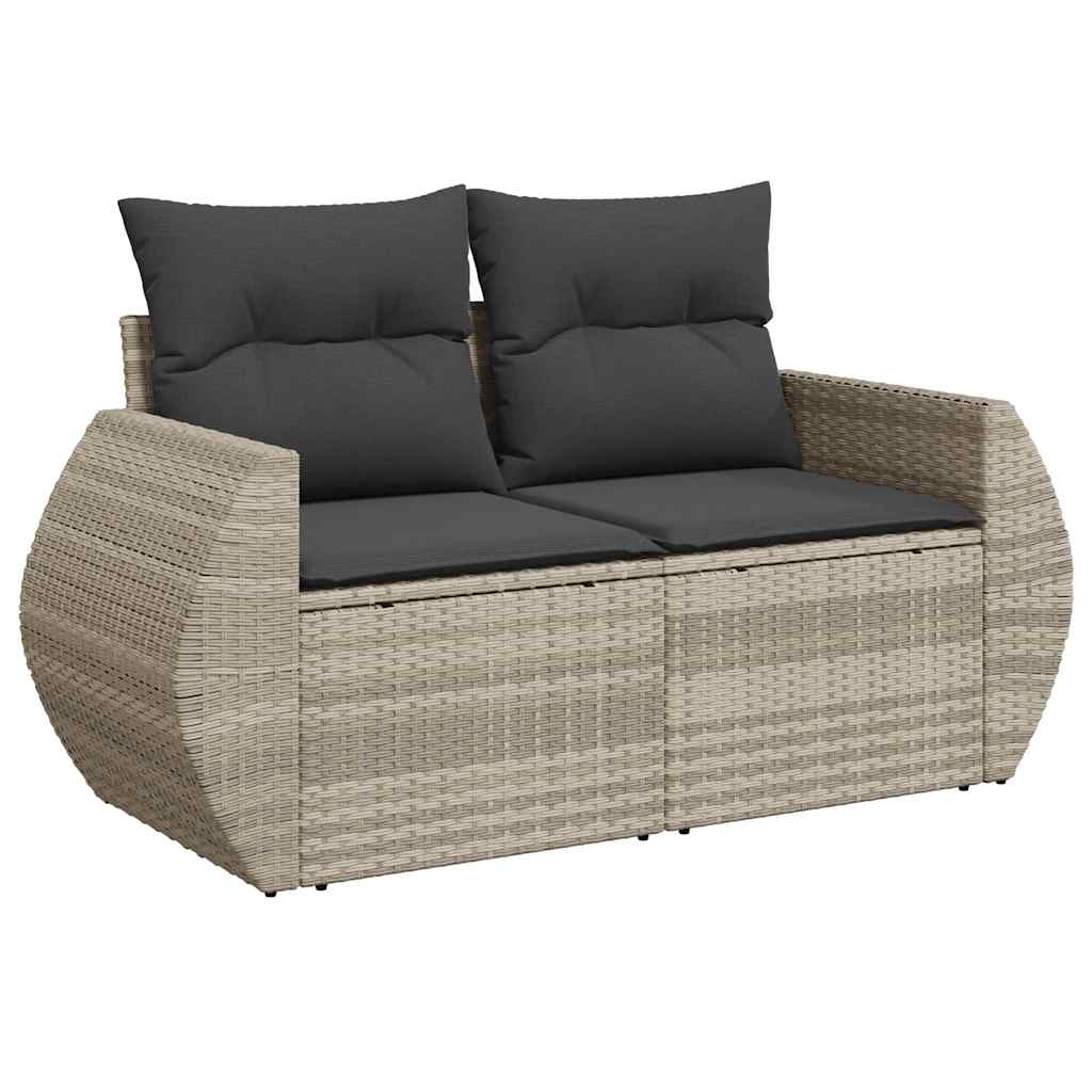 6-dijelni set vrtnih sofa od poliratana s jastucima svjetlosivi