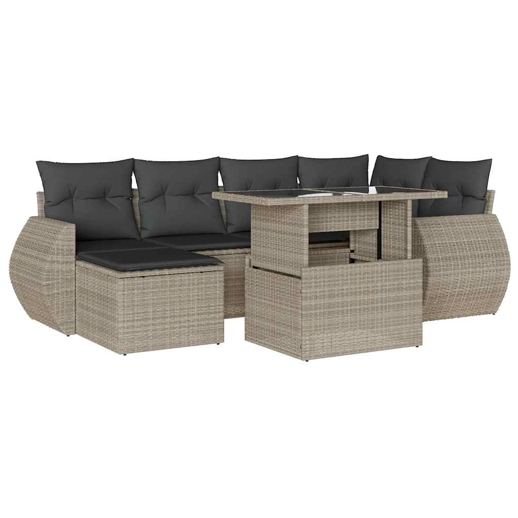 7-dijelni set vrtnih sofa svjetlosivi od poliratana