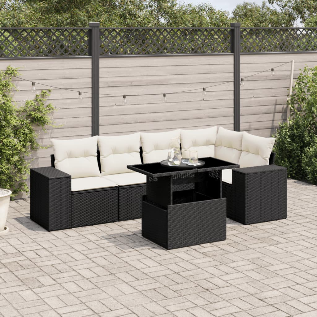 6-dijelni set vrtnih sofa od poliratana s jastucima