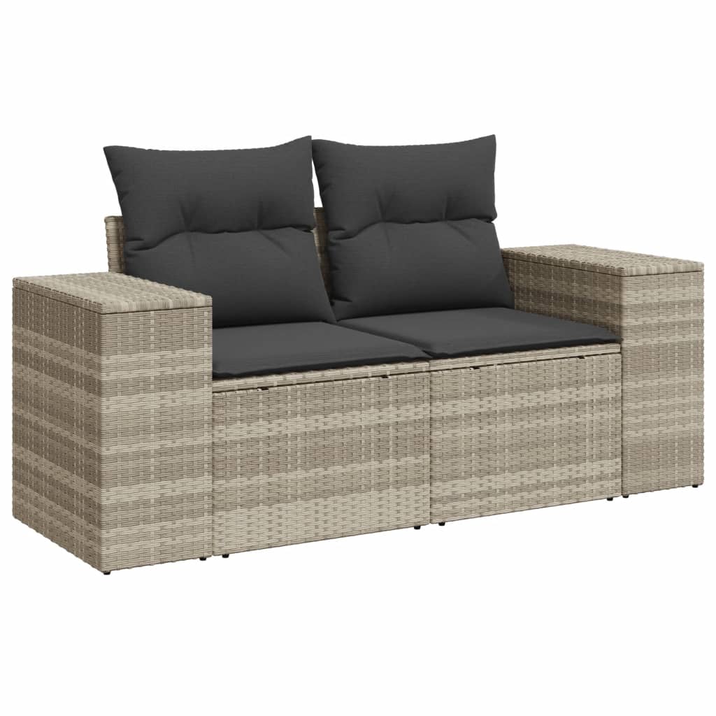 6-dijelni set vrtnih sofa od poliratana s jastucima svjetlosivi