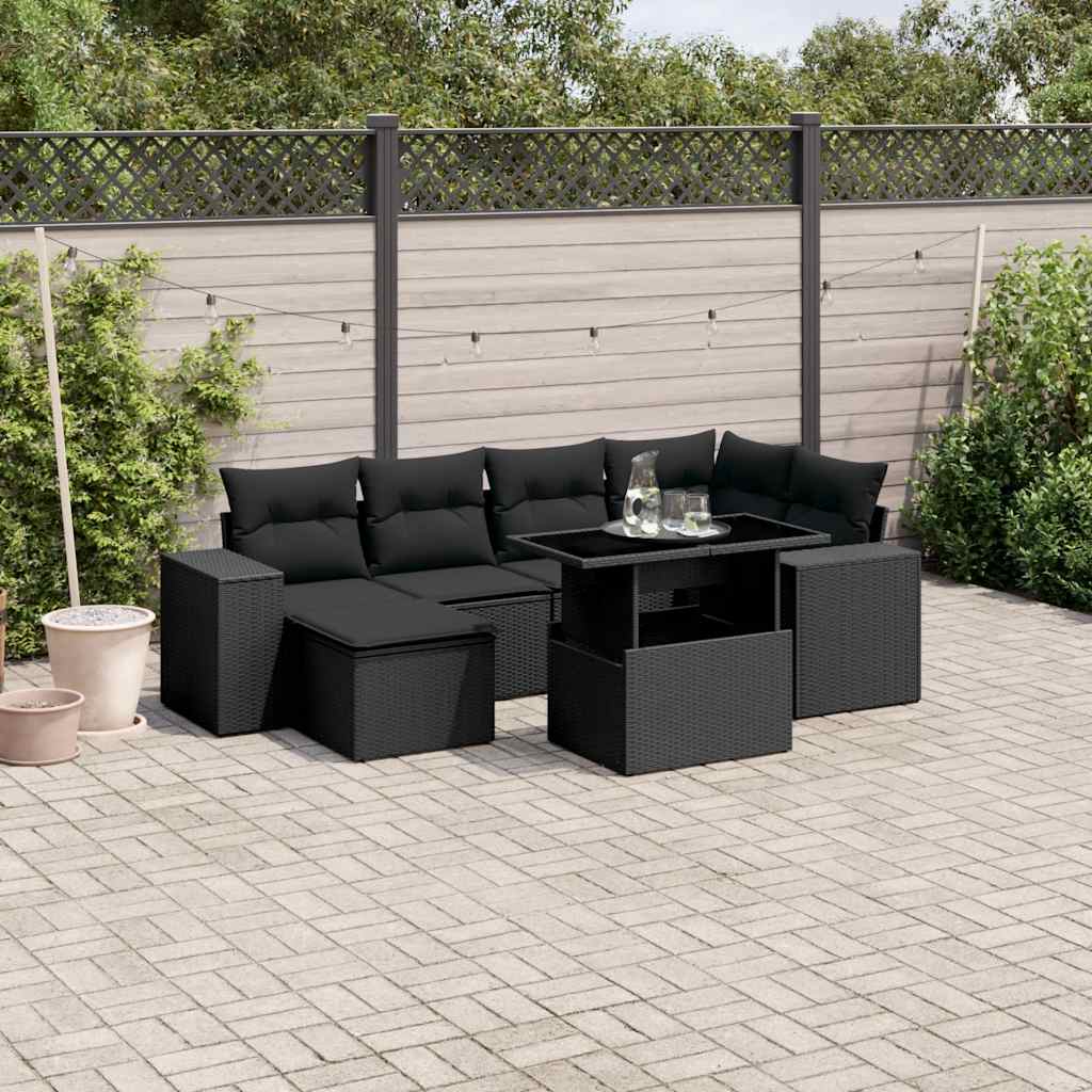 7-dijelni set vrtnih sofa od poliratana s jastucima