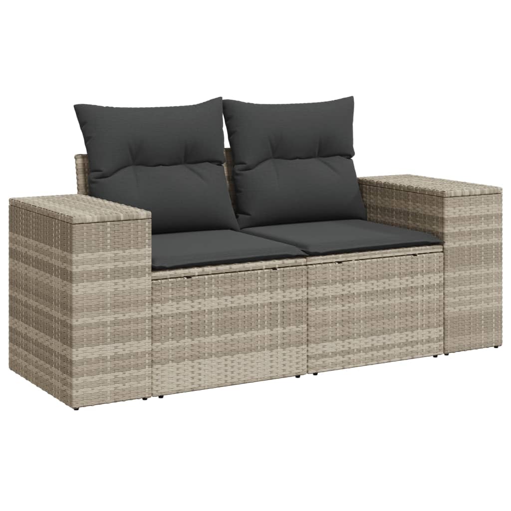 11-dijelni set vrtnih sofa poliratan s jastucima svijetlosivi