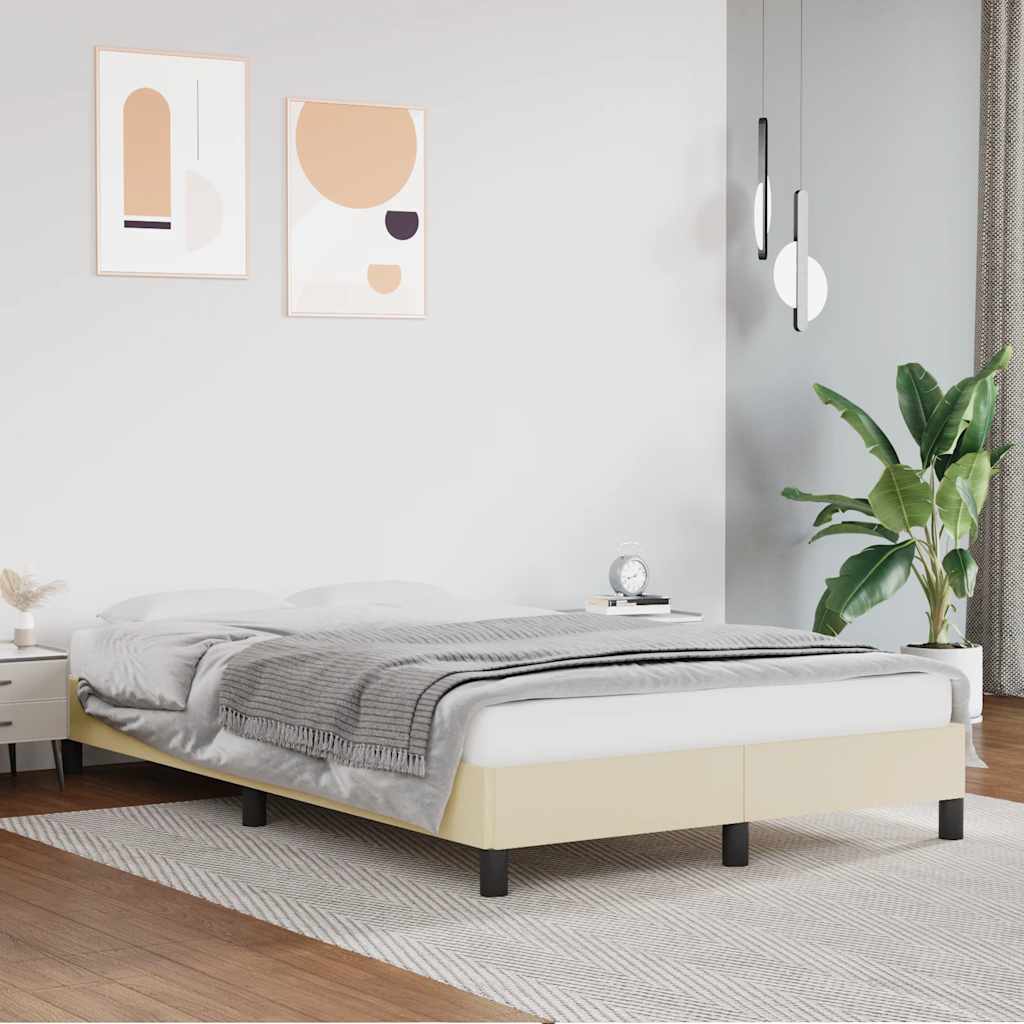 Okvir kreveta bez madraca krem 120x190 cm umjetne kože