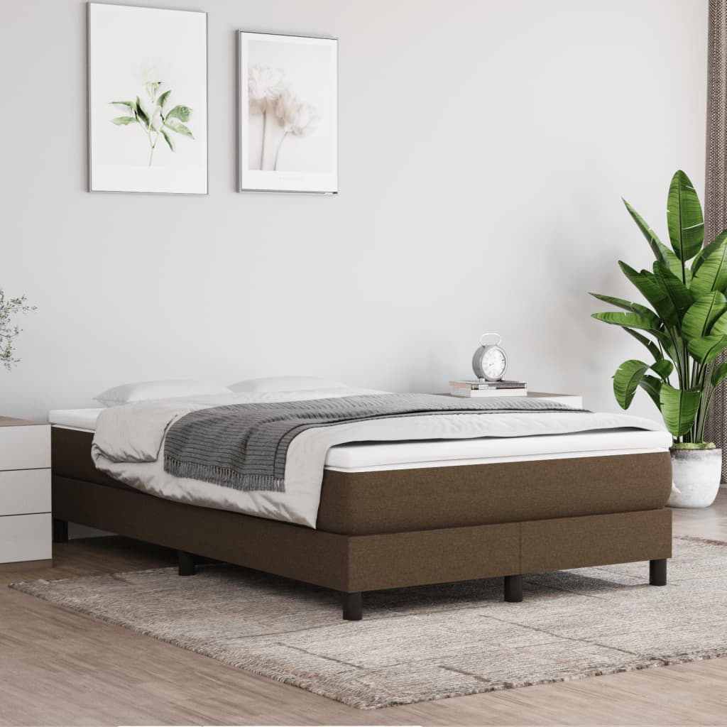 Krevet box spring s madracem tamnosmeđi 120 x 190 cm od tkanine