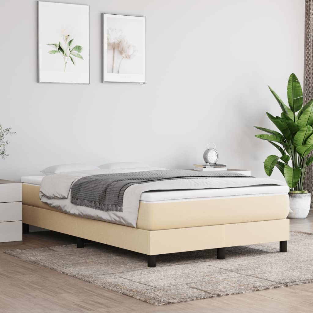Krevet box spring s madracem krem 120 x 190 cm od tkanine