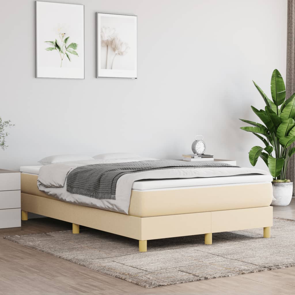 Krevet box spring s madracem krem 120 x 190 cm od tkanine