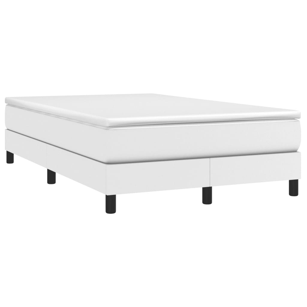 Krevet box spring s madracem bijeli 120x190 cm od umjetne kože