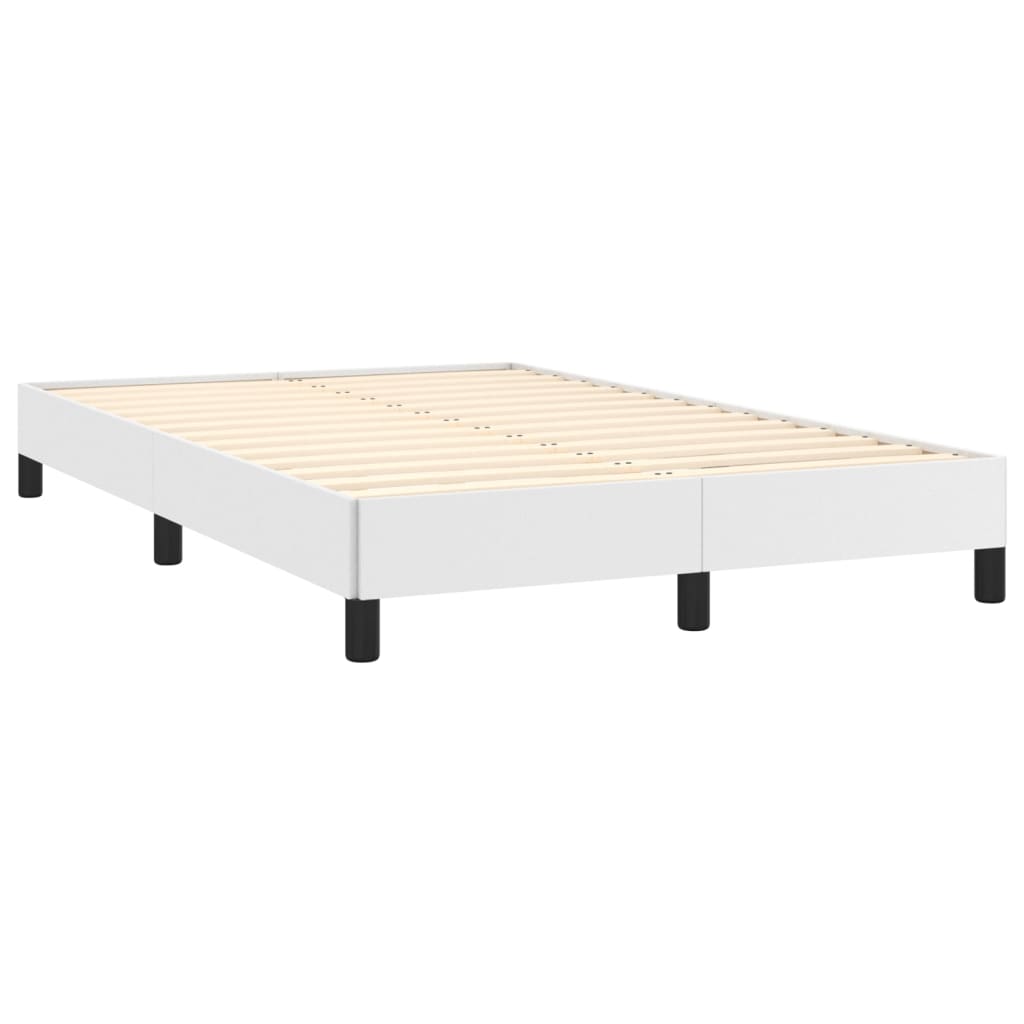 Krevet box spring s madracem bijeli 120x190 cm od umjetne kože