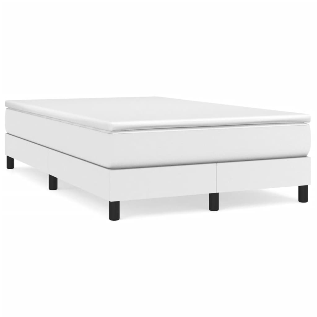 Krevet box spring s madracem bijeli 120x190 cm od umjetne kože