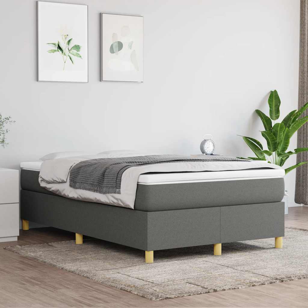 Krevet box spring s madracem tamnosivi 120 x 190 cm tkanina