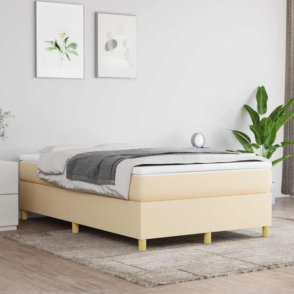 Krevet box spring s madracem krem 120 x 190 cm od tkanine