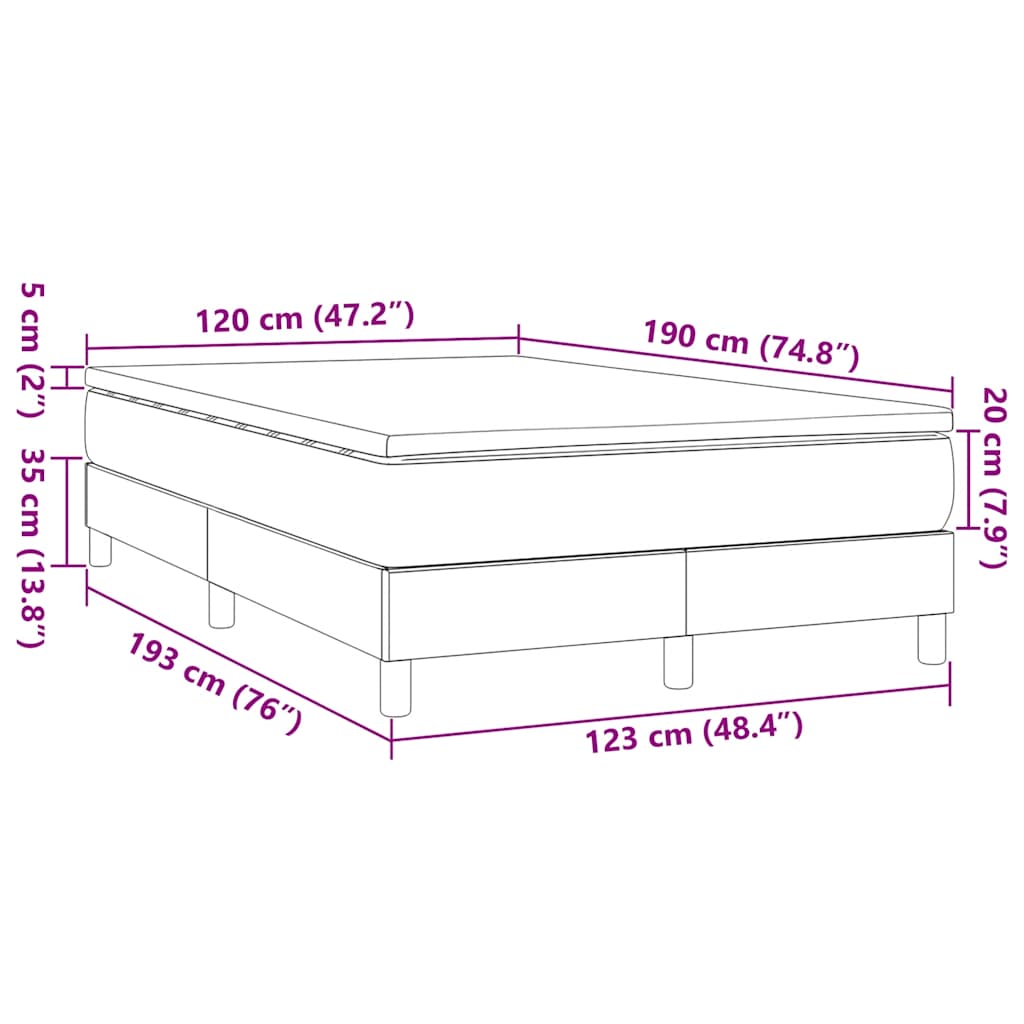 Krevet box spring s madracem krem 120 x 190 cm od tkanine