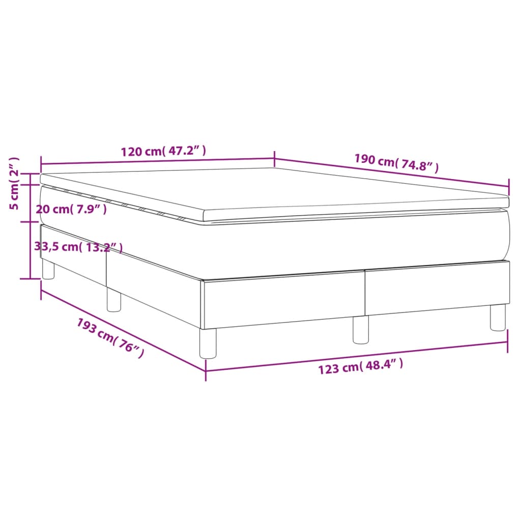Krevet box spring s madracem bijeli 120x190 cm od umjetne kože