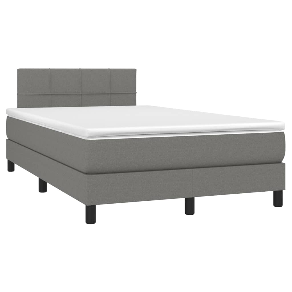 Krevet box spring s madracem tamnosivi 120 x 190 cm tkanina