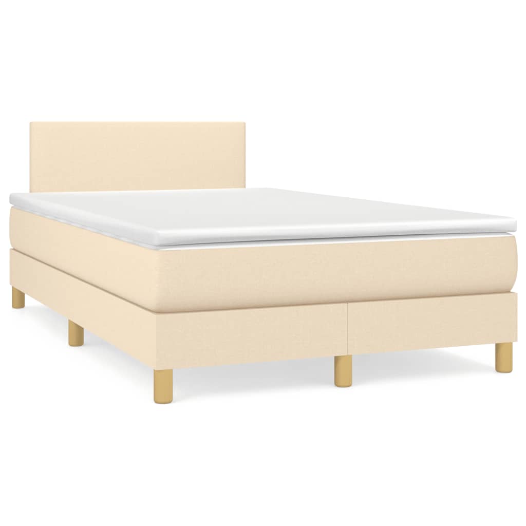 Krevet box spring s madracem krem 120 x 190 cm od tkanine