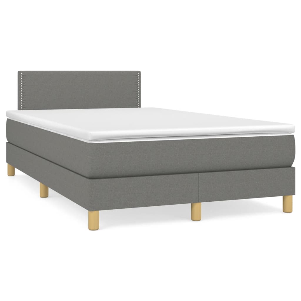 Krevet box spring s madracem tamnosivi 120 x 190 cm tkanina