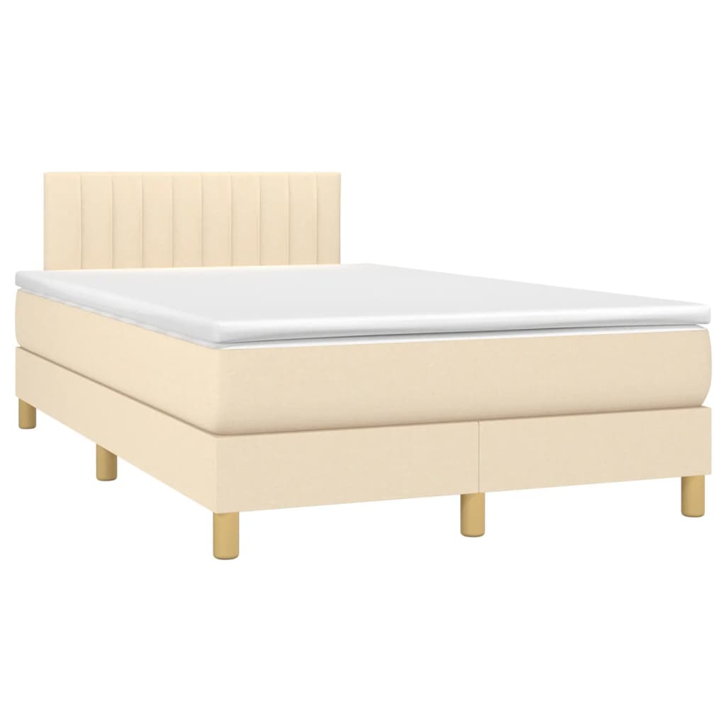Krevet box spring s madracem krem 120 x 190 cm od tkanine