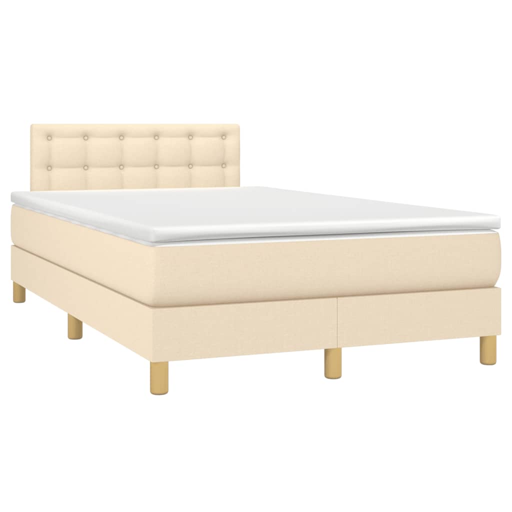 Krevet box spring s madracem krem 120 x 190 cm od tkanine