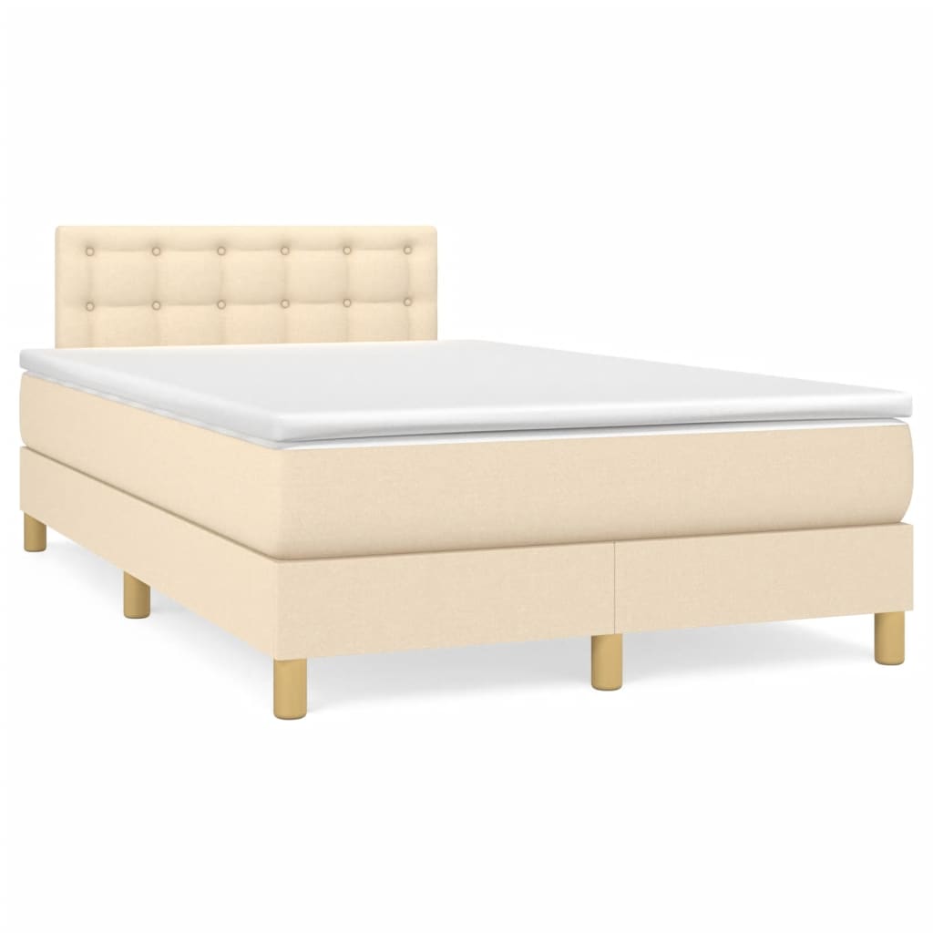Krevet box spring s madracem krem 120 x 190 cm od tkanine