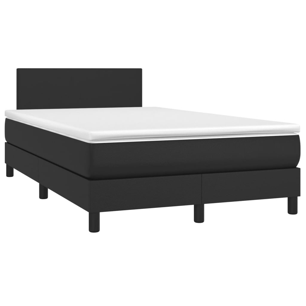 Krevet s oprugama i madracem crni 120x190 cm od umjetne kože