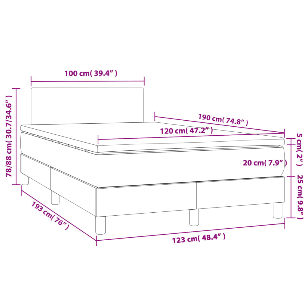 Krevet box spring s madracem bijeli 120x190 cm od umjetne kože