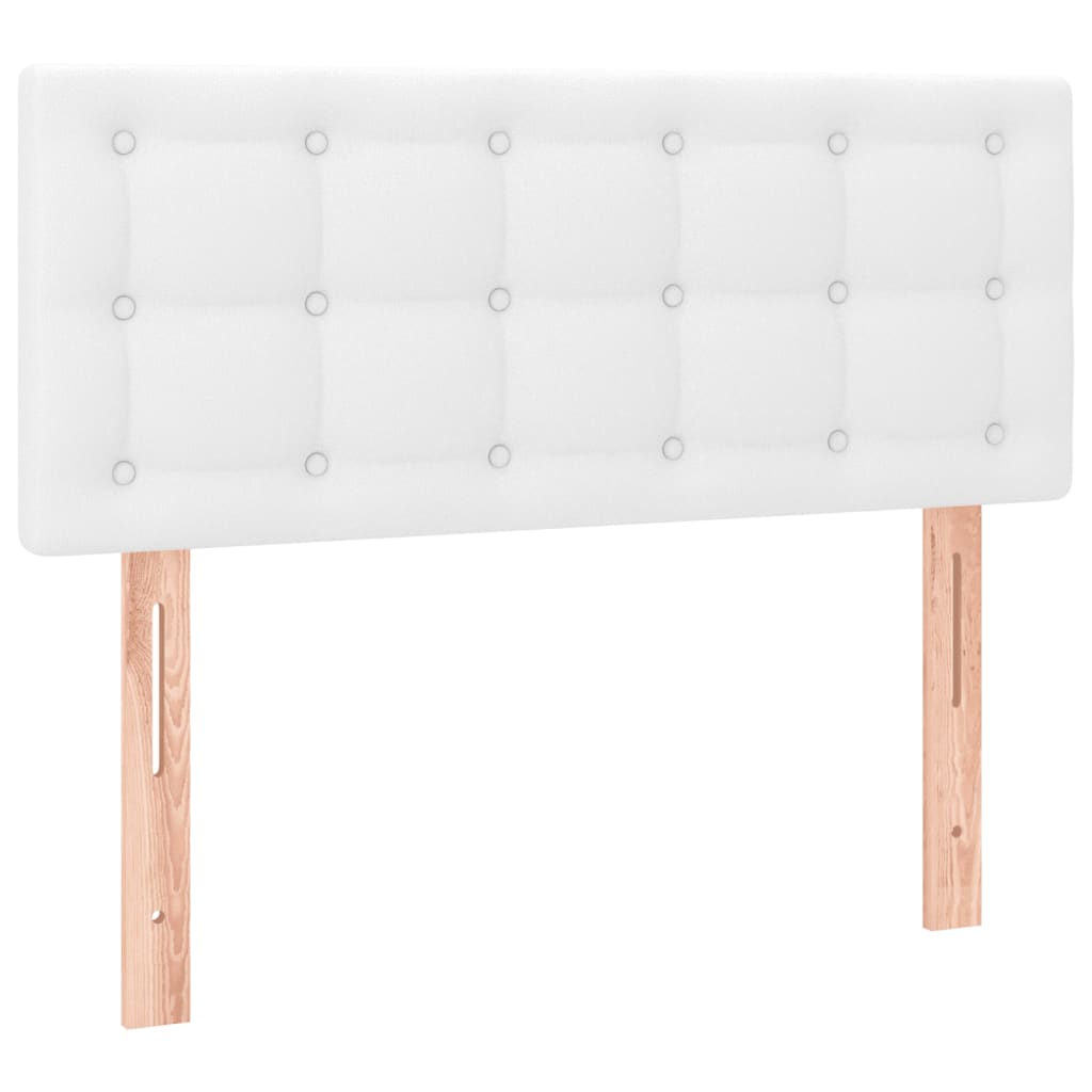 Krevet box spring s madracem bijeli 120x190 cm od umjetne kože