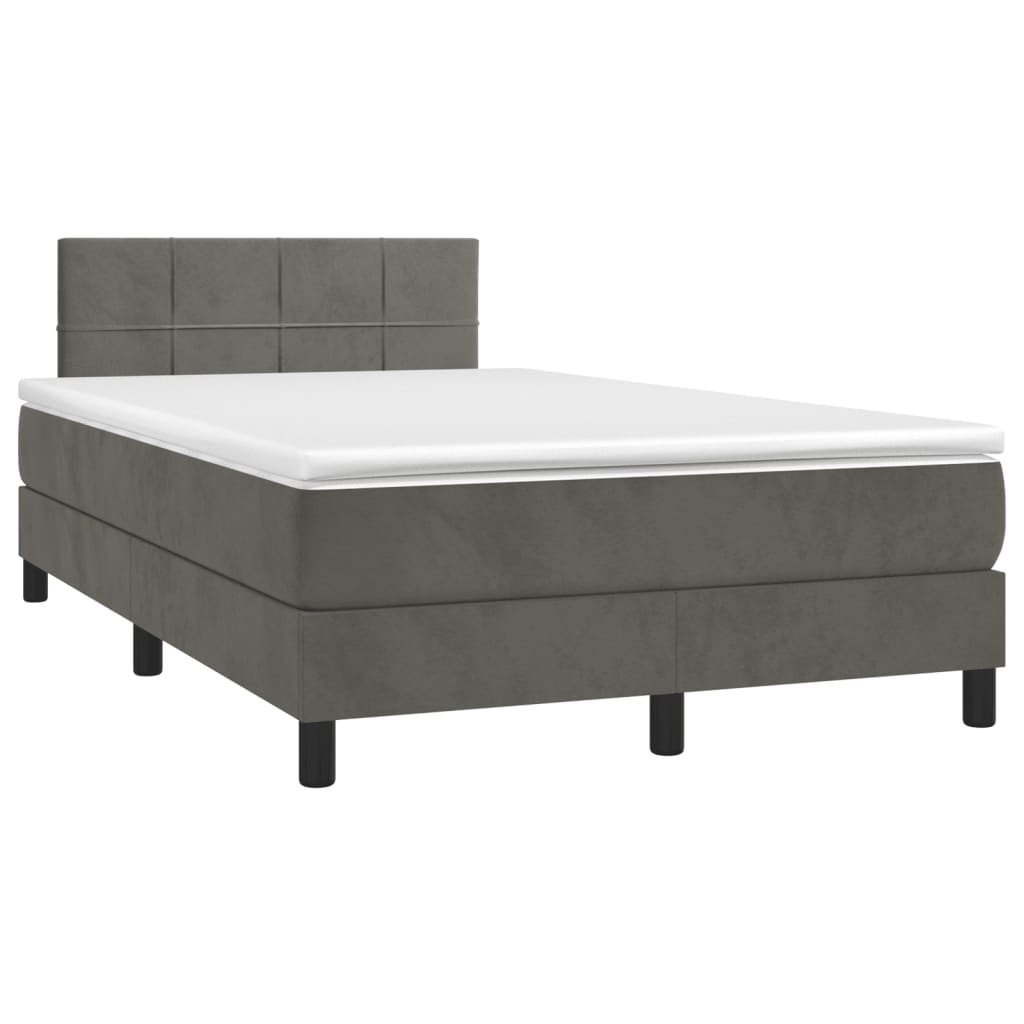 Krevet box spring s madracem tamnosivi 120 x 190 cm baršun