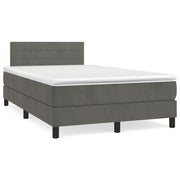 Krevet box spring s madracem tamnosivi 120 x 190 cm baršun