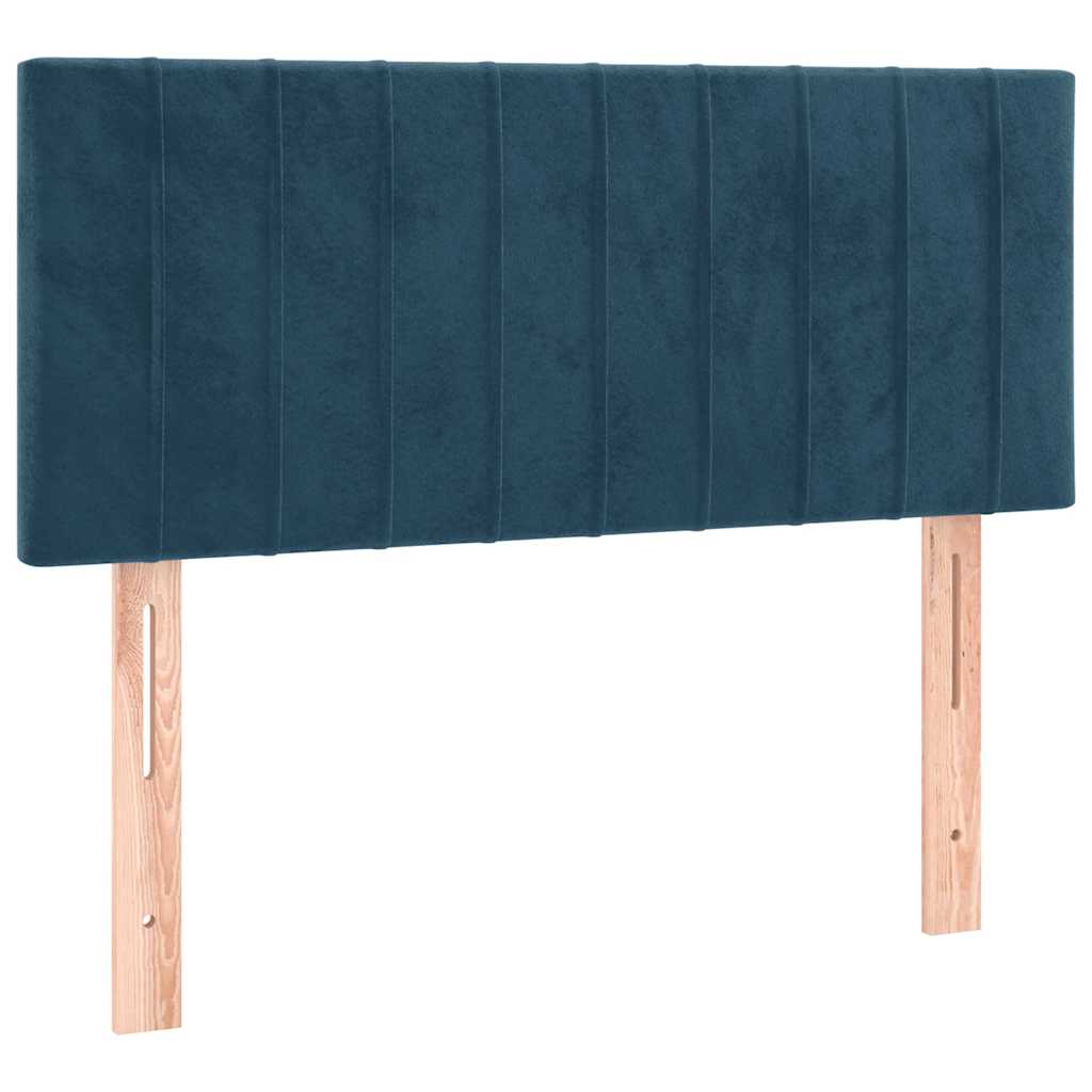 Krevet s oprugama i madracem tamnoplavi 120 x 190 cm baršun