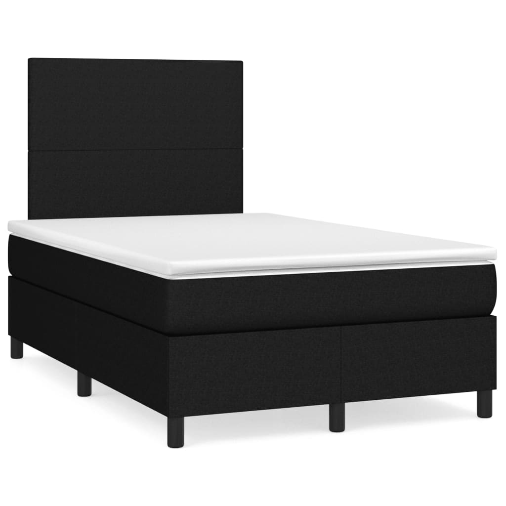 Krevet box spring s madracem crni 120 x 190 cm od tkanine