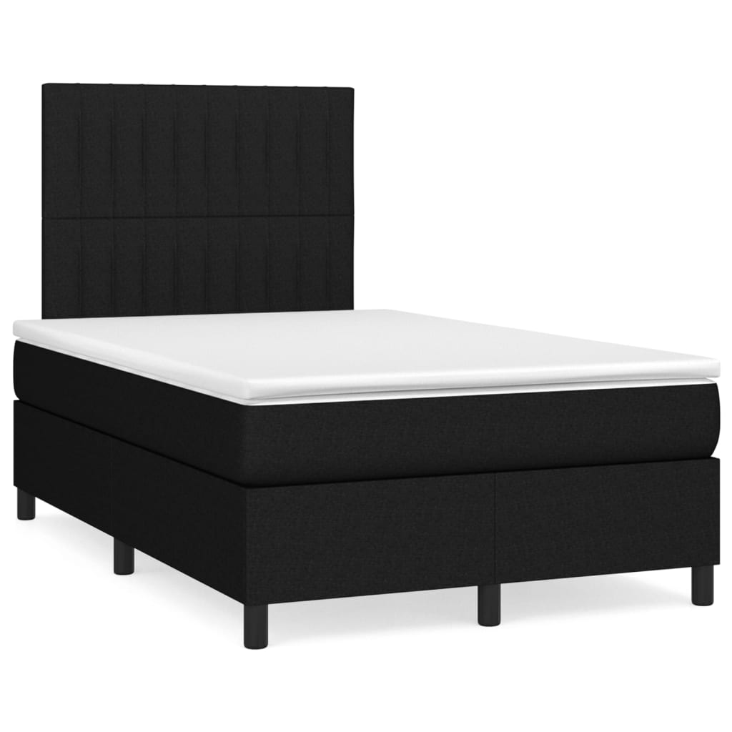 Krevet box spring s madracem crni 120 x 190 cm od tkanine